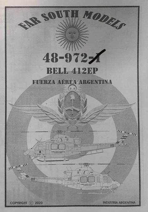Far South Models 1/48 48-972 Bell 412ep F. Aerea Argentina ( EX 48-972-1 )