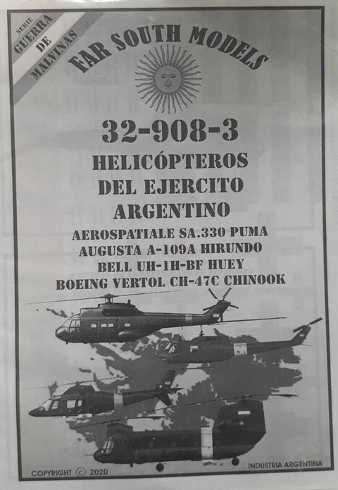 Far South Models 1/32 32-908-3 Helicópteros Del Ejercito Arg