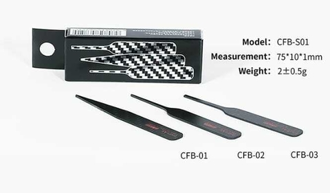 DSPIAE CFB-S01 Irregular Carbon Fiber Sanding Sticks 1 Manguitos para lijas autoadhesivas