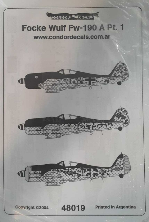 Condor Decals 48019 1/48 Focke Wulf Fw-190 A Pt. 1