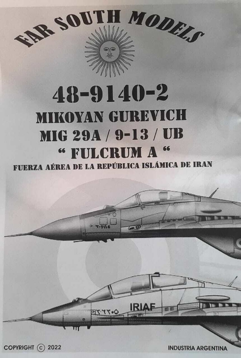 Far South Models 1/48 48-9140-2 Mikoyan Gurevich Mig 29A / 9-13 / UB Fulcrum A