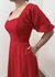 Vestido Midi Linho Emily Vermelho - Loah Brand