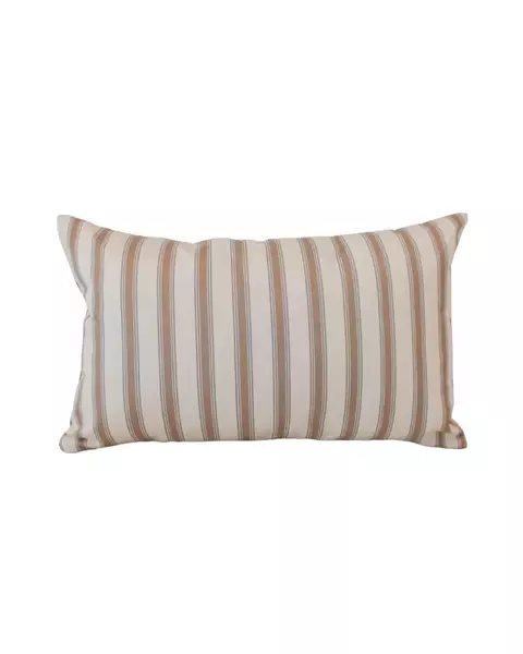 Almofada Algodão Listras Taupe - Retangular - comprar online