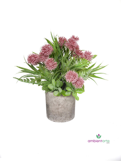 Maceta con Flor Pompon 8x25 cm en internet