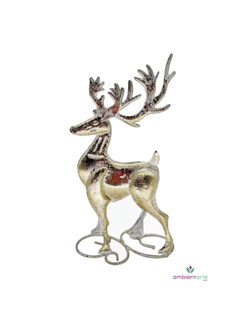 Ciervo Navideño Metal Mide 33 Cm Aprox)
