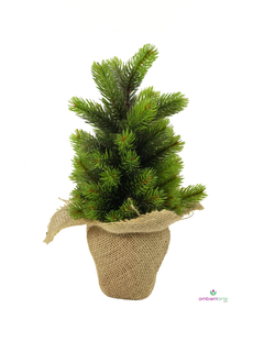 Maceta de Pino con Arpillera 45 cm