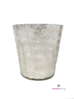 Florero de Vidrio Blanco 17 cm