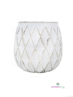 Florero de Vidrio Blanco 12 cm
