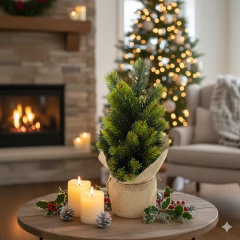 Maceta de Pino con Arpillera 35 cm