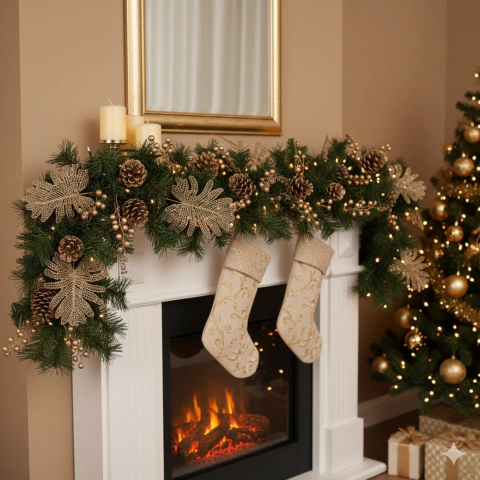 Bolsa de hoja Navideña x10 unidades 30 cm