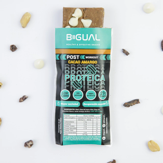 Barra Proteica Cacao Bigual 18g de proteínas