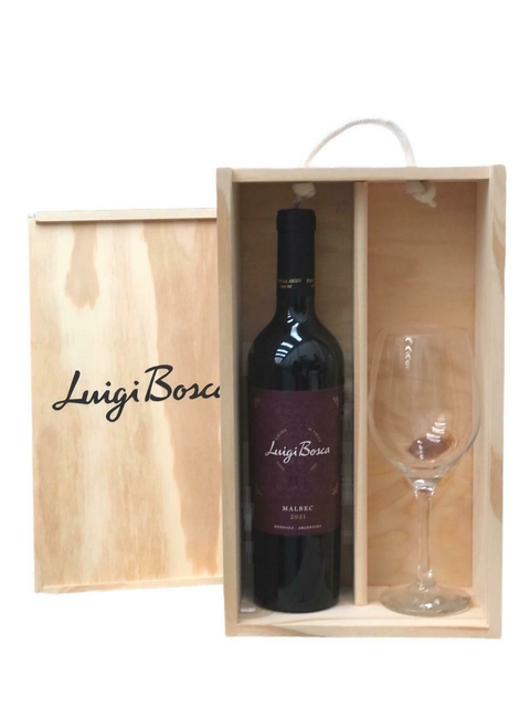 Estuche Luigi Bosca malbec c/copa