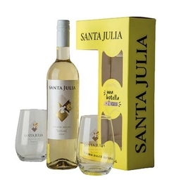 Estuche Santa Julia chenin con vasos