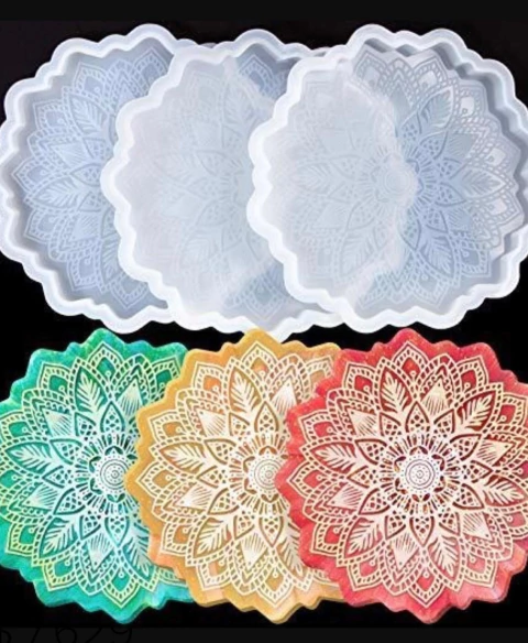 Posavaso de silicona con relieve mandala