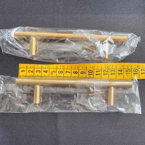 set x 2 manijas doradas de 15 cm