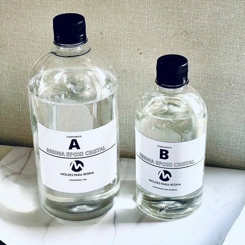 Resina epoxi Cristal Vidrio liquido x 1.5 kg