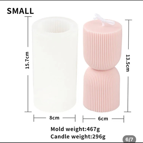 Molde de silicona vela 2 lados baja