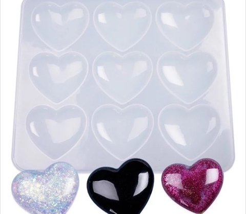 molde de silicona 9 corazones