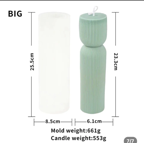 Molde de silicona vela 2 lados alta