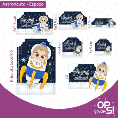 Kit Etiquetas Astronauta Espaço