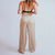 wide leg dourada em toque de seda - comprar online