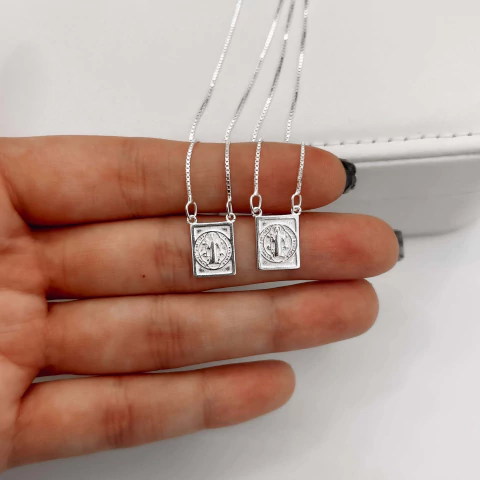 Escapulário São Bento em prata