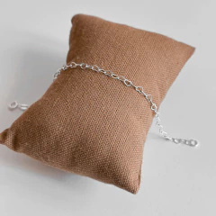 Pulseira elo corações em prata
