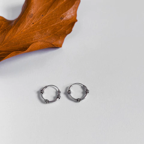 Brinco bali três arames em prata