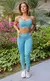 Conjunto Feminino Fitness Calça e Top Básico Azul Elegance - comprar online