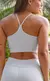 Conjunto Feminino Fitness Calça e Top Nadador Cinza Silver - Só Marquinha