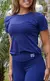 Camiseta Feminina Fitness Comfort Azul Marinho - comprar online