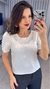 Blusa Feminina Linho Manga Curta Boradada - loja online