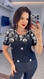 Blusa Feminina Linho Manga Curta Boradada na internet