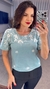 Blusa Feminina Linho Manga Curta Boradada - comprar online