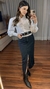 Saia Jeans Feminina Black Midi