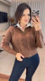 Imagem do Blusa Feminina Tricot Mousse Detalhe Gola De Camisa