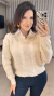 Blusa Feminina Tricot Mousse Detalhe Gola De Camisa - Ana Milla