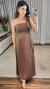 Vestido Feminino Midi Fios De Brilho Nula Manga Laço - comprar online