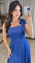 Imagem do Vestido Feminino Midi Fios De Brilho Nula Manga Laço