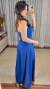 Vestido Feminino Midi Fios De Brilho Nula Manga Laço