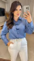 Camisa Feminina Crepe Detalhe Laço - loja online