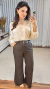 Calça Feminina Alfaiataria Pantalona Premium Com Cinto na internet