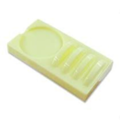 Placa de acrílico com suporte para pedra jade