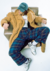 FTSL The Plaid Pant Denim Blue en internet