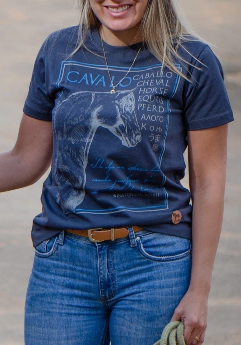 CAVALO PELO MUNDO - Cinza (BABY LOOK)