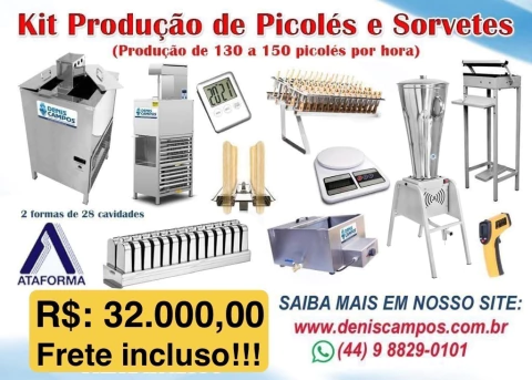 Kit Produção Sorvetes e Picolés 130 a 150 Picolés hora/ 40 a 50 Litros de Sorvete hora - comprar online