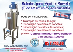 Batedor p/ Calda de Sorvetes e Açaí 50 Litros