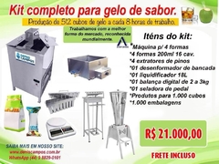 Kit Completo Gelo Sabor 512 cubos 200ml a cada 8 horas de trabalho. - comprar online
