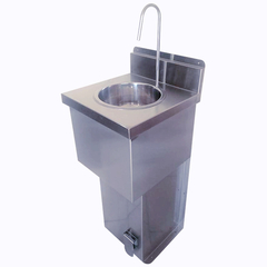Lavatório inox luxo, acionamento com pé