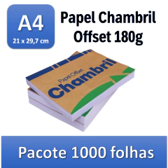 Papel Offset 180g - A4 - Pacote 1000 folhas